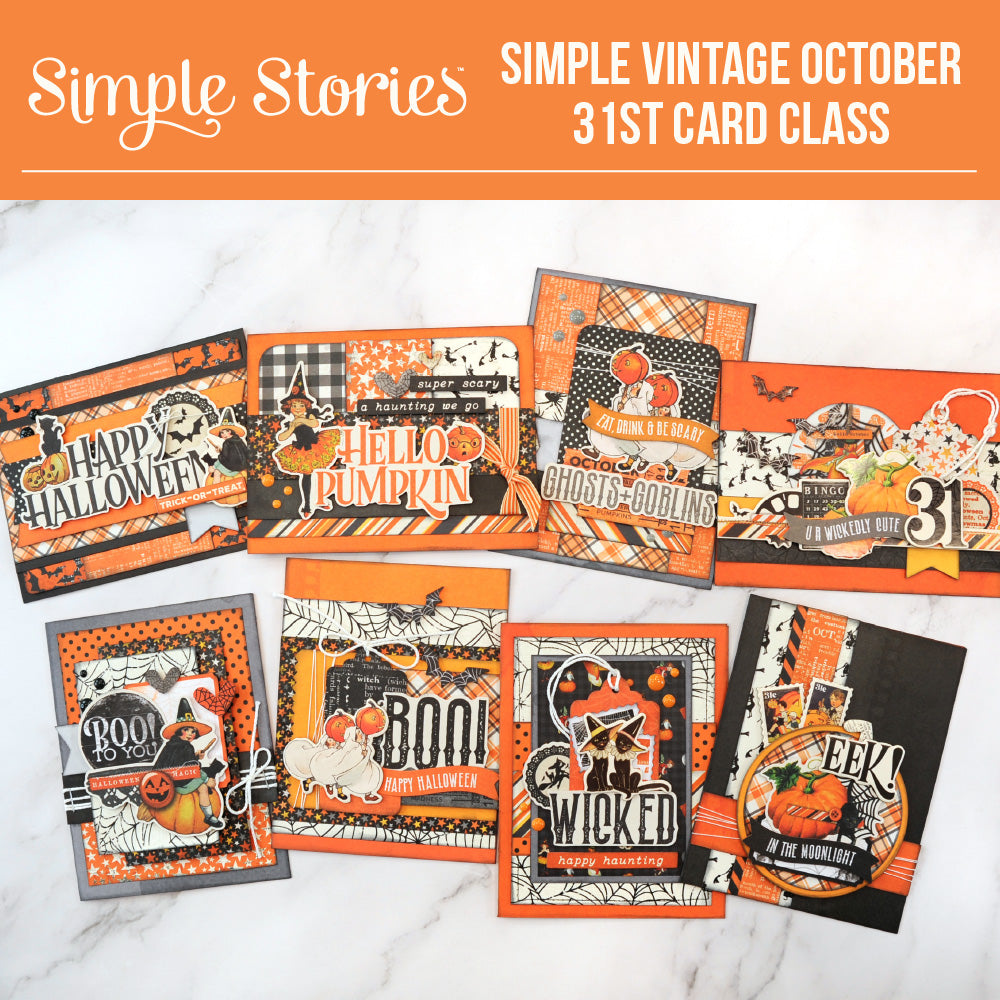 Simple Stories - CARD CLASS PDF Instructions - Simple Vintage October 31st